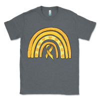 Charcoal Heather childhood cancer awareness rainbow Classic Tee - MaliasSmallBusiness