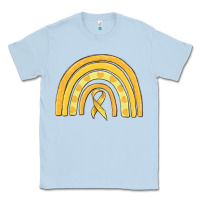 Dusty Blue childhood cancer awareness rainbow Classic Tee - MaliasSmallBusiness