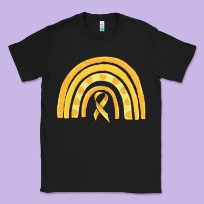 Childhood Cancer Awareness Rainbow Classic Tee Designed By Maliassmallbusiness