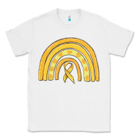 White childhood cancer awareness rainbow Classic Tee - MaliasSmallBusiness