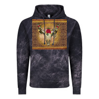 Cloud Black bull skull flowers glitter and leopard Vintage Hoodie - Artiststas