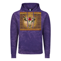 Cloud Purple bull skull flowers glitter and leopard Vintage Hoodie - Artiststas