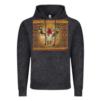Vintage Black bull skull flowers glitter and leopard Vintage Hoodie - Artiststas