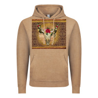 Vintage Coffee bull skull flowers glitter and leopard Vintage Hoodie - Artiststas