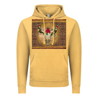 Vintage Mustard bull skull flowers glitter and leopard Vintage Hoodie - Artiststas