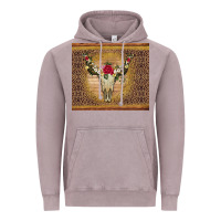 Vintage Zinc bull skull flowers glitter and leopard Vintage Hoodie - Artiststas