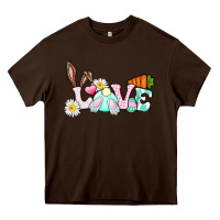 Chocolate Brown Love Easter bunny Easter Day Heavy Core Tee - CowGirlArtShop
