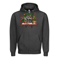 Merry Spinosaurusmas Zipper Hoodie | Teevron
