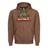 Chestnut merry spinosaurusmas Zipper Hoodie - LillyAllenDesigns