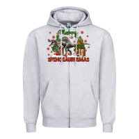 Heather Grey merry spinosaurusmas Zipper Hoodie - LillyAllenDesigns