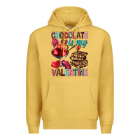 Antique Gold Chocolate is my valentine Valentine's Day Premium Hoodie - HowdyJamesFarm