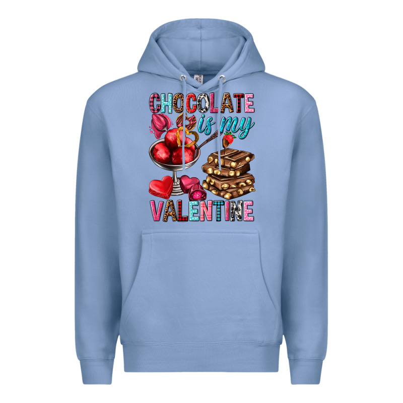 Chocolate Is My Valentine Valentine's Day Premium Hoodie by HowdyJamesFarm | Teevron