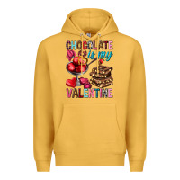 Mustard Chocolate is my valentine Valentine's Day Premium Hoodie - HowdyJamesFarm