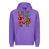Purple Chocolate is my valentine Valentine's Day Premium Hoodie - HowdyJamesFarm