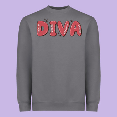 Diva Heavyweight Sweatshirt Designed By Maliassmallbusiness
