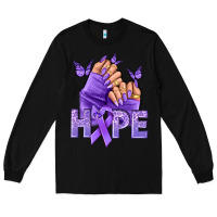 Black Hope all Cancers nails Long Sleeve Tee - NancyCooperArtShop