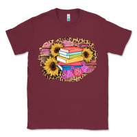 Burgundy books sunflower back to school background Classic Tee - AdoDesignShop