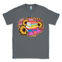 Charcoal Heather books sunflower back to school background Classic Tee - AdoDesignShop
