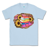 Dusty Blue books sunflower back to school background Classic Tee - AdoDesignShop