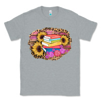 Heather Grey books sunflower back to school background Classic Tee - AdoDesignShop