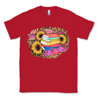 Red books sunflower back to school background Classic Tee - AdoDesignShop