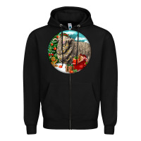 Black christmas merino wool sheep Zipper Hoodie - LillyAllenDesigns