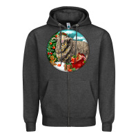 Charcoal Heather christmas merino wool sheep Zipper Hoodie - LillyAllenDesigns