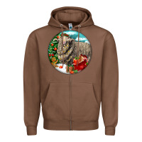 Chestnut christmas merino wool sheep Zipper Hoodie - LillyAllenDesigns