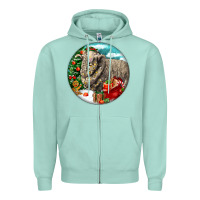 Seafoam christmas merino wool sheep Zipper Hoodie - LillyAllenDesigns