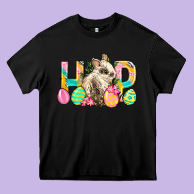 Hop Rabbit Easter Heavy Core Tee Designed By Neo Western