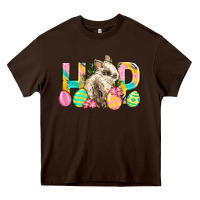 Chocolate Brown Hop Rabbit Easter Heavy Core Tee - Neo Western