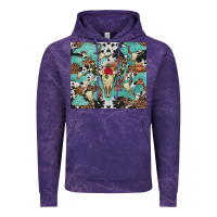 Cloud Purple bull skull flowers cowhides and leopard Vintage Hoodie - Artiststas