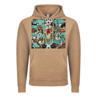 Vintage Coffee bull skull flowers cowhides and leopard Vintage Hoodie - Artiststas