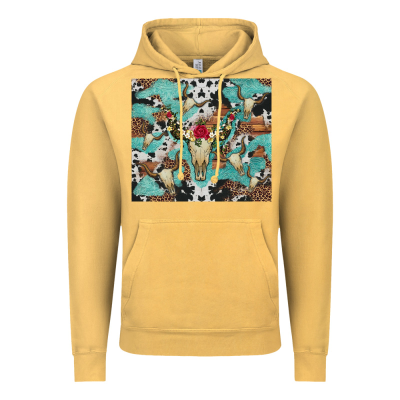 Bull Skull Flowers Cowhides And Leopard Vintage Hoodie by Artiststas | Teevron