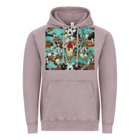 Vintage Zinc bull skull flowers cowhides and leopard Vintage Hoodie - Artiststas