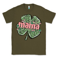 Army Green leopard shamrock mama Classic Tee - MaliasSmallBusiness