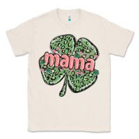 Natural leopard shamrock mama Classic Tee - MaliasSmallBusiness