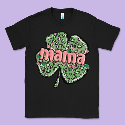 Leopard Shamrock Mama Classic Tee Designed By Maliassmallbusiness