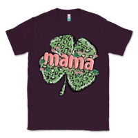 Plum leopard shamrock mama Classic Tee - MaliasSmallBusiness