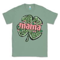 Sage leopard shamrock mama Classic Tee - MaliasSmallBusiness