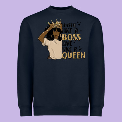 Hustle Like A Boss Live Like A Queen Heavyweight Sweatshirt Designed By Maliassmallbusiness