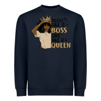 Navy hustle like a boss live like a queen Heavyweight Sweatshirt - MaliasSmallBusiness
