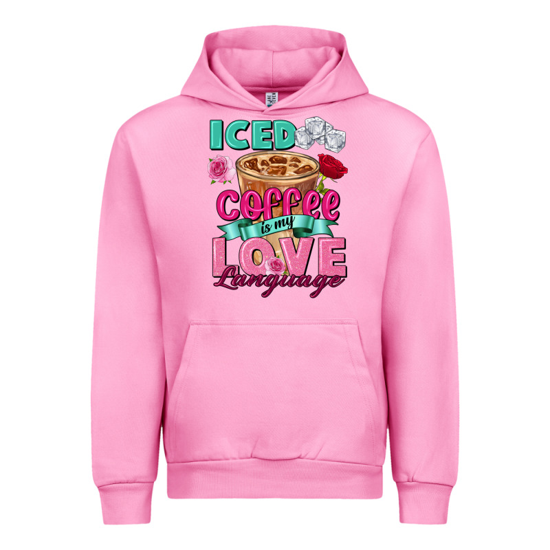 Iced Coffee Is My Love Language Valentine's Day Urban Hoodie by FaDigitalArtStudio | Teevron