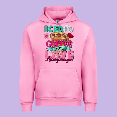 Iced Coffee Is My Love Language Valentine's Day Urban Hoodie Designed By Fadigitalartstudio