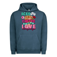 Pigment Midnight Navy Iced Coffee is my love language Valentine's Day Urban Hoodie - FaDigitalArtStudio