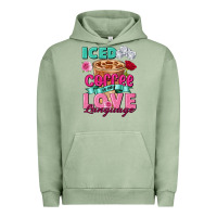 Pigment Oil Green Iced Coffee is my love language Valentine's Day Urban Hoodie - FaDigitalArtStudio