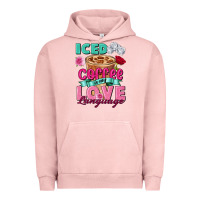 Pigment Salmon Iced Coffee is my love language Valentine's Day Urban Hoodie - FaDigitalArtStudio