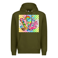 Army Green retro summer Premium Hoodie - TumblerDesignByShophia