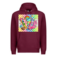 Burgundy retro summer Premium Hoodie - TumblerDesignByShophia