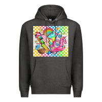 Charcoal Heather retro summer Premium Hoodie - TumblerDesignByShophia